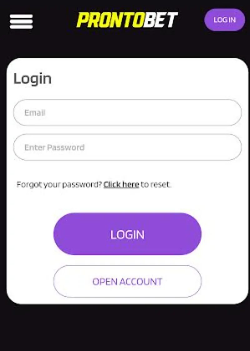ProntoBet Open Account